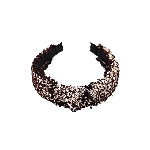 Dark Purple Headband/ Hairband Tweed knot Headband