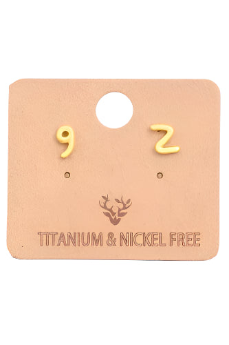 Gold 1992 Year Stud Earring