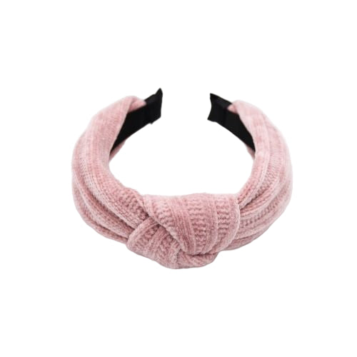 Pink Soft Suede Textured Chunky Knot Headband