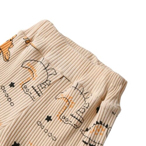 6-9 month Baby Boys Beige Cotton Romper Bodysuit, Pants and Hat Dinosaurs Set