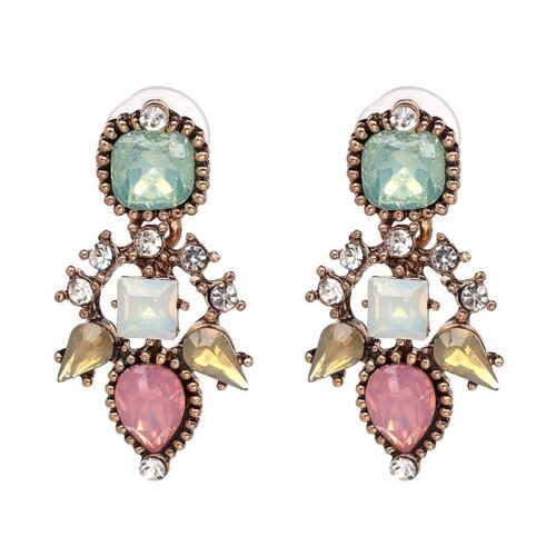 Colorful Rhinestones Ethnic Earrings