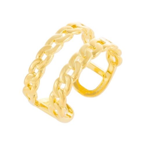 Gold Double Chain  Adjustable Ring
