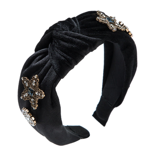 Black Diamond Studded Knot Headband