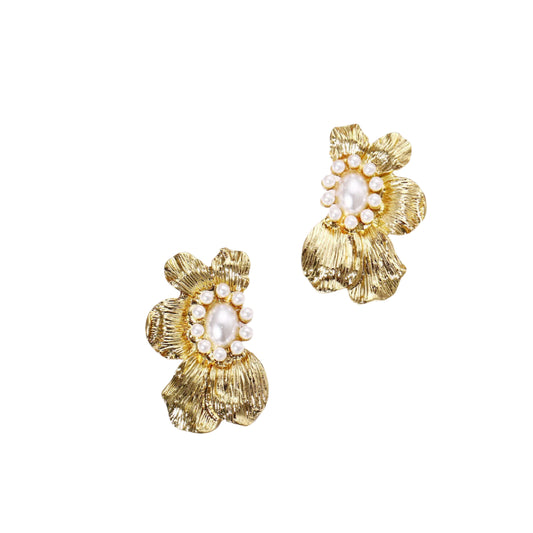 Flower/Floral Pearls stud Drop Earring