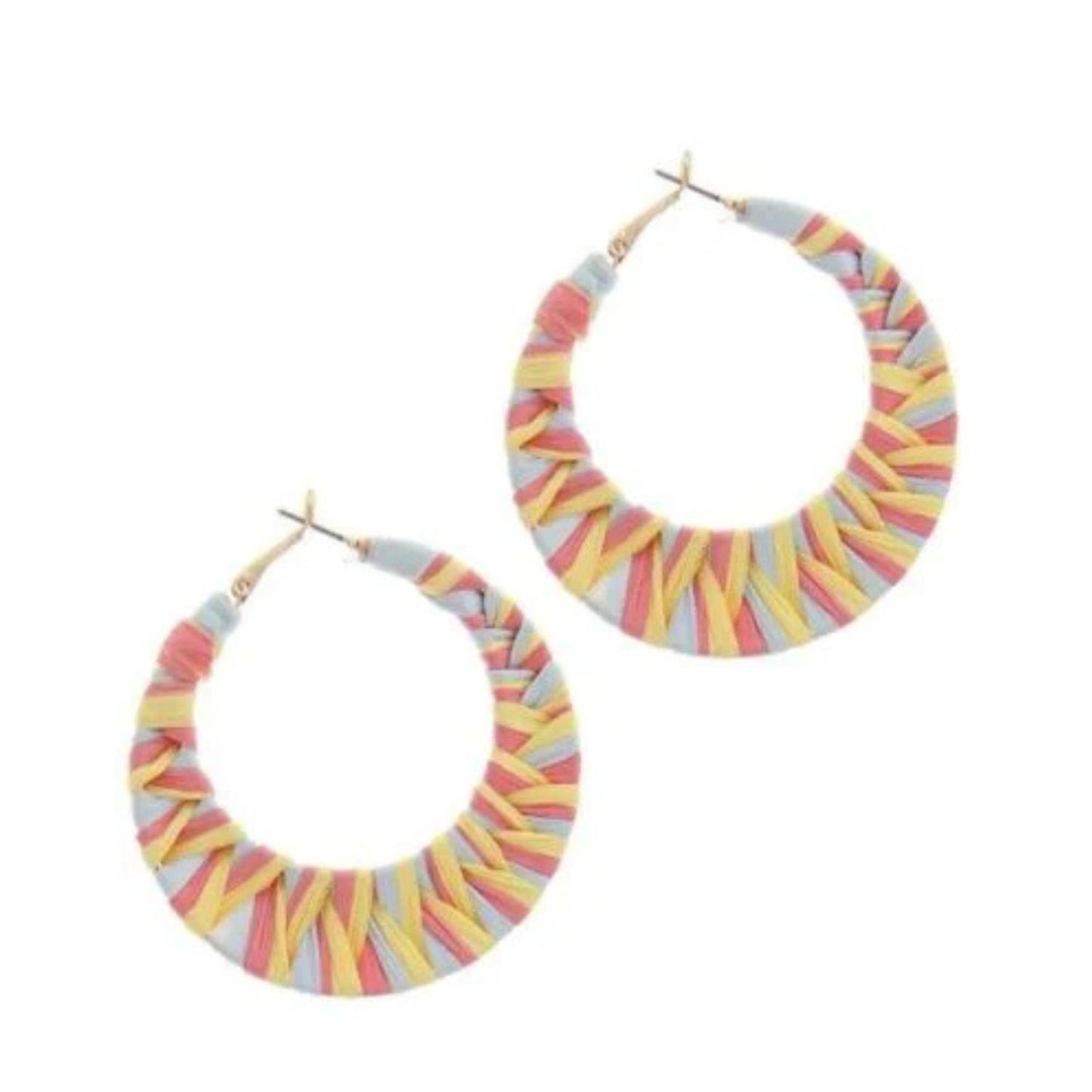 Colorful Woven Hoop Earrings