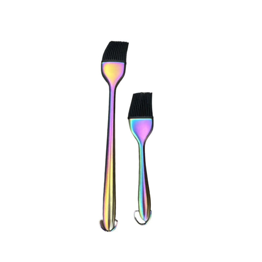 Multicolored Stainless Steel Small And Large Basting Brush Set