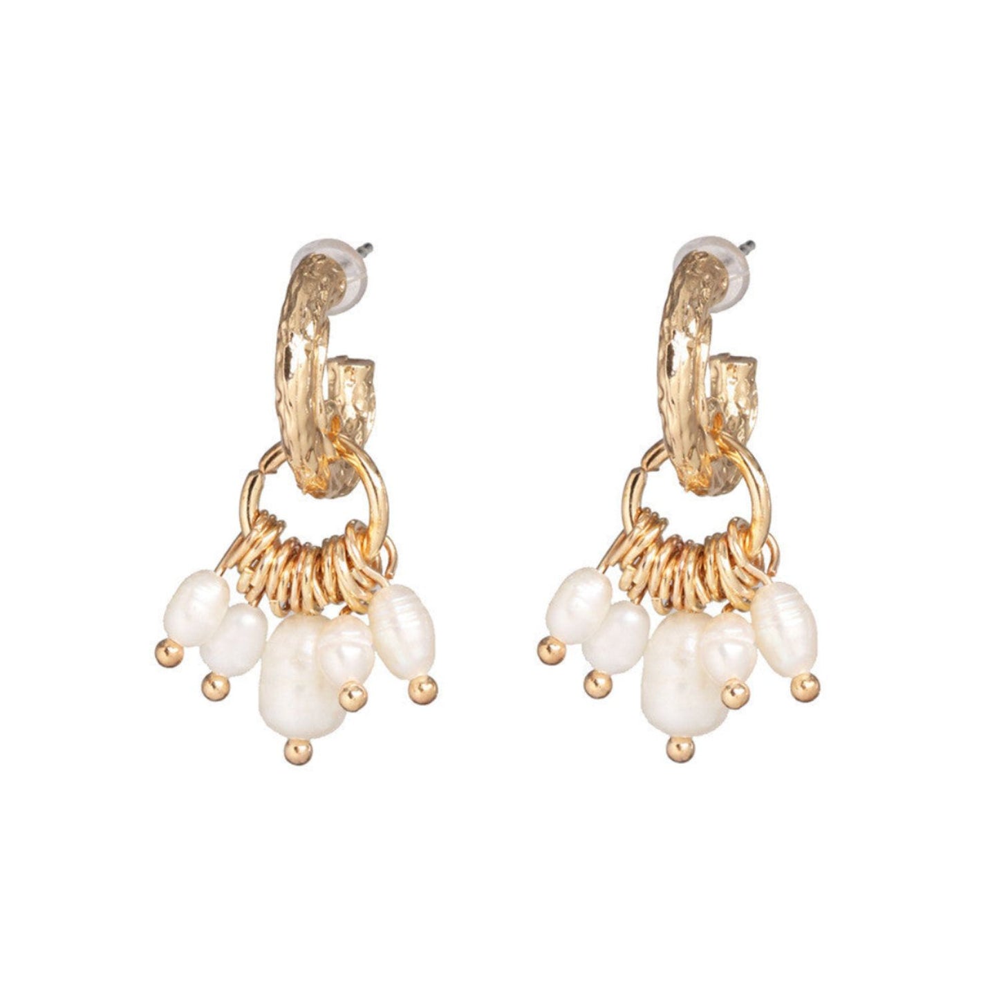 Pearls Mini Hoop Drop Earring