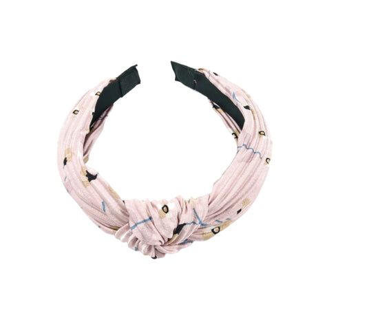 Pink Hairband/ Headband Fabric, Floral Knot Headband