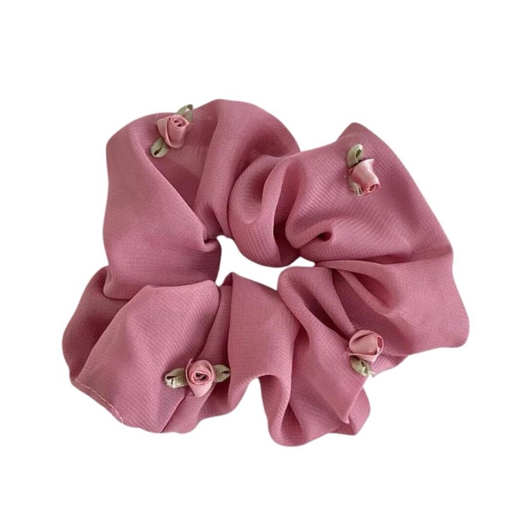 Floral Roses Hair Scrunchies Set