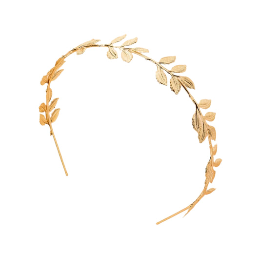 Gold Plated Thin Leaves And Vines Headband