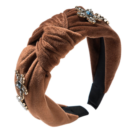 Brown Headband/Hairband, stud diamond knot headband