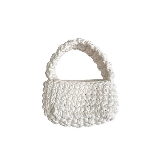 White Egyptian Cotton Crochet Handmade Shoulder Bag