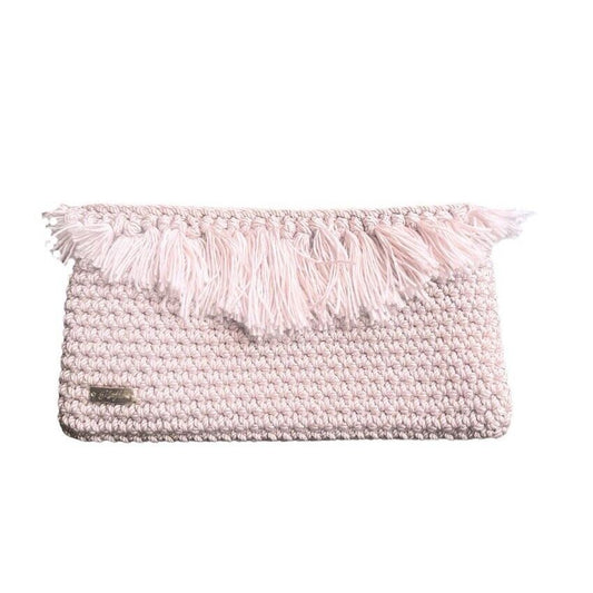 Pink Egyptian Handmade Crochet Bag/Clutch With Tassels
