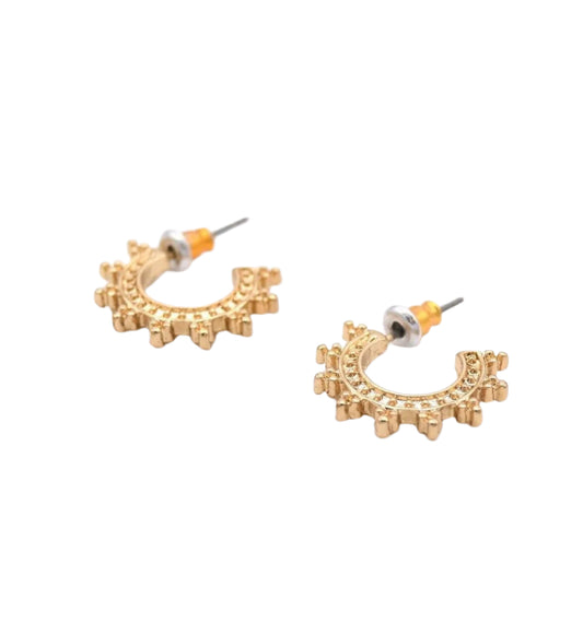 Gold Spikes Mini Hoop Earring
