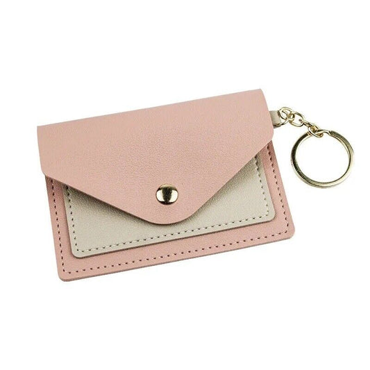 Shimmer Pink And Beige Card Holder /Wallet/Keychain