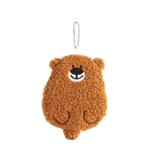 Brown Bear Plush Zipper Key Holder /Coin Purse Keychain