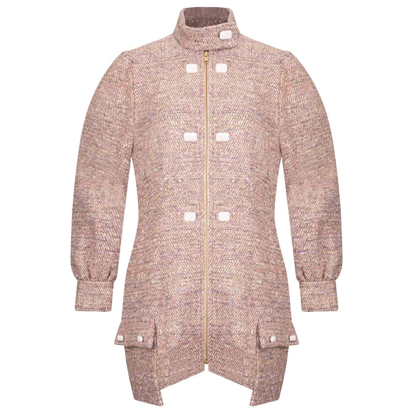 ADIBA Designer Neutral Beige Colour Celina Tweed Coat Dress size S