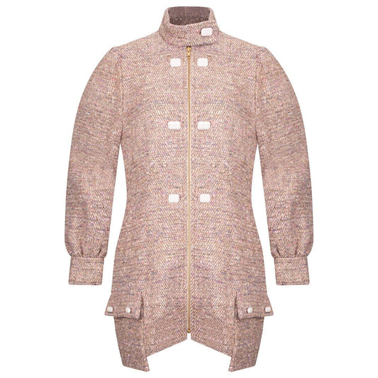 ADIBA Designer Neutral Beige Colour Celina Tweed Coat Dress size S