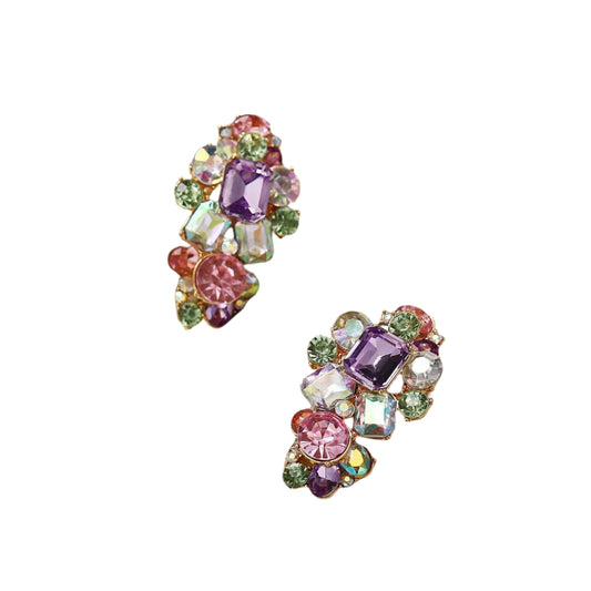 Pastel Color Crystals Drop Earring