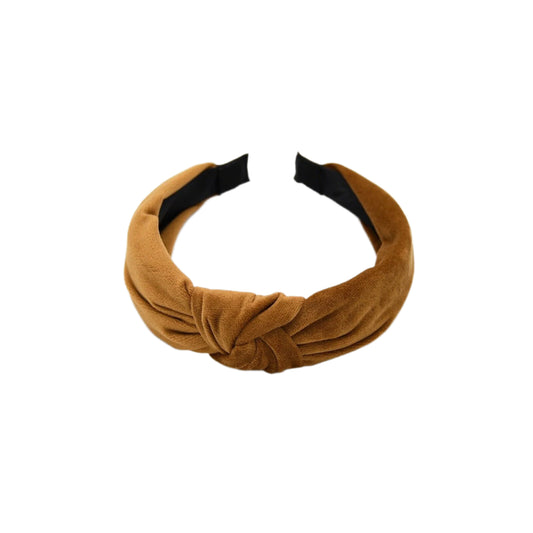 Brown Soft Suede Knot Hairband/ Headband