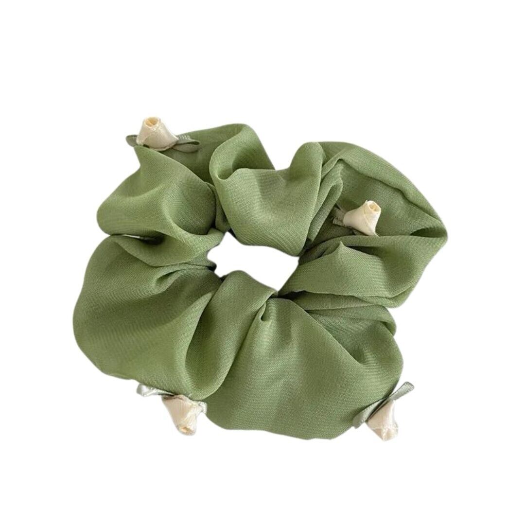 Floral Roses Hair Scrunchies Set