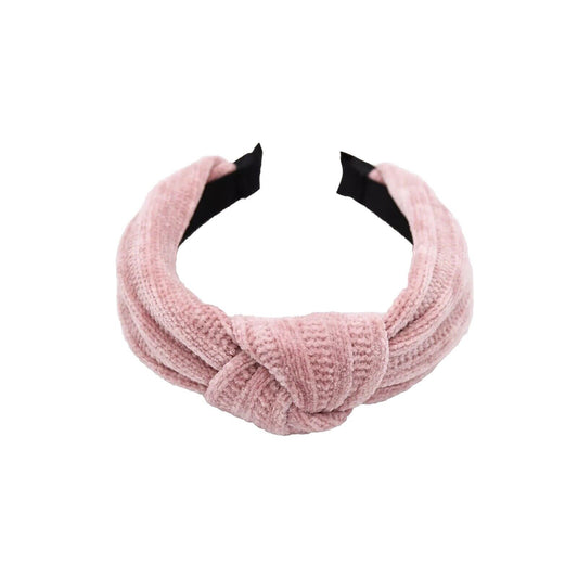 Pink Soft Suede Textured Chunky Knot Headband