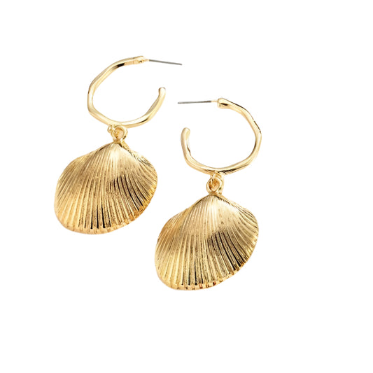 Shell Gold Hoop Earring