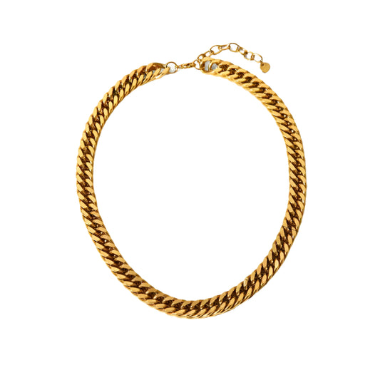 Gold Plated Stainless Steel Plain Chain Necklace