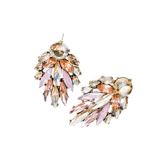 Pink And Neutral Cubic Zirconia Drop Earring