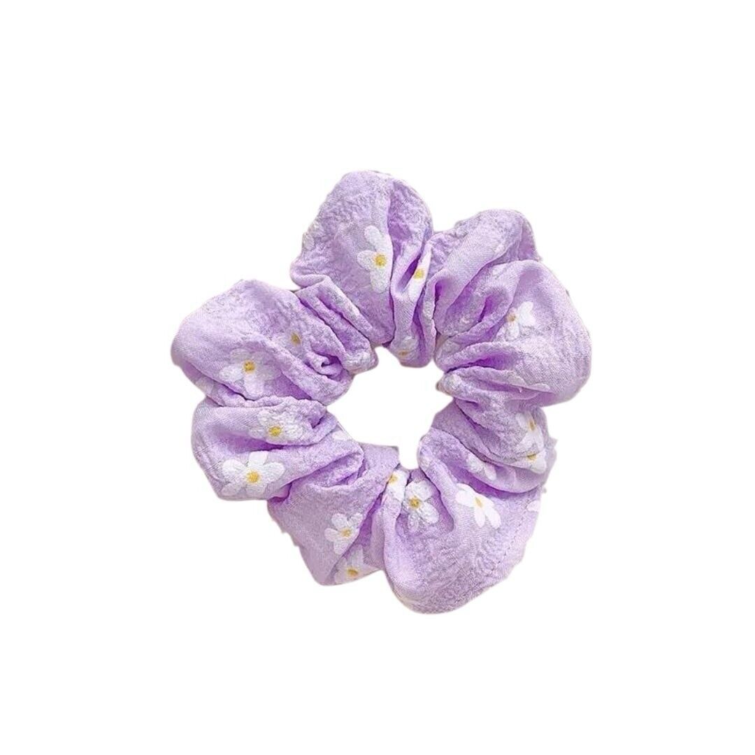 Colourful Daisy Flowers Hair Scrunchies 6 Piece Set