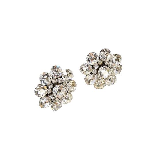 White Cubic Zirconia Flower Stud Earring
