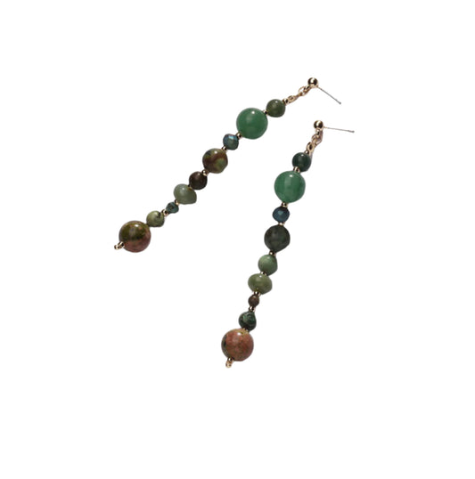 Green Jade Stones Drop Earrings