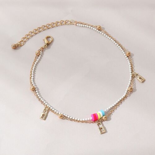 Colorful And Gold Locks Anklet