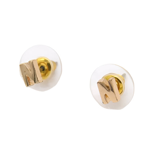 Gold Personalized Alphabet/Initial N Stud Earring