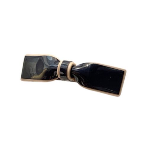 Black Large Acrylic Hair Bow Barrette