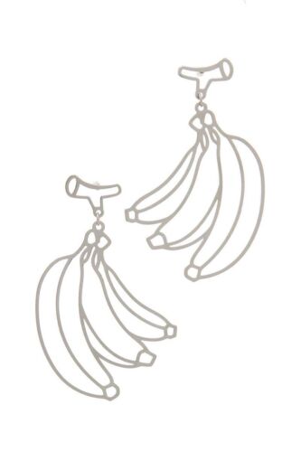 Silver Fashion Banana Cut Out Drop Earring