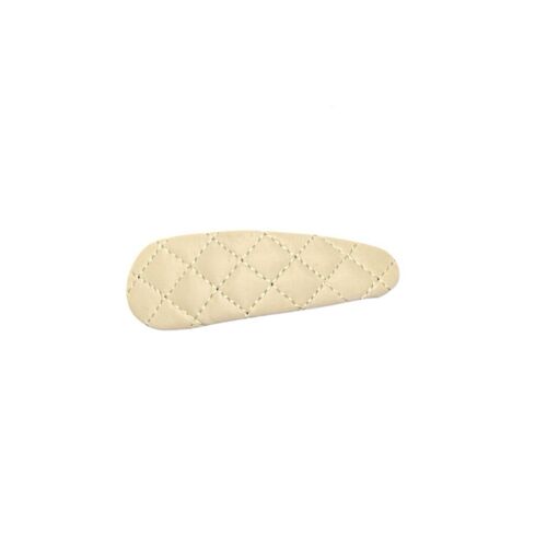 White Faux Quilted Leather Hair Clip
