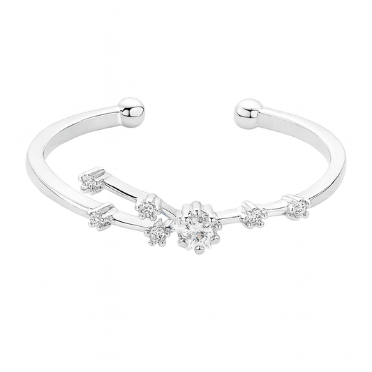 14 Karat Gold Dipped CZ Taurus Zodiac Constellation Adjustable Ring