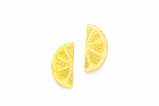 Pastel Yellow Lemon Slice Resin Charms – 2PCS Fruit Pendant DIY Jewelry Making0