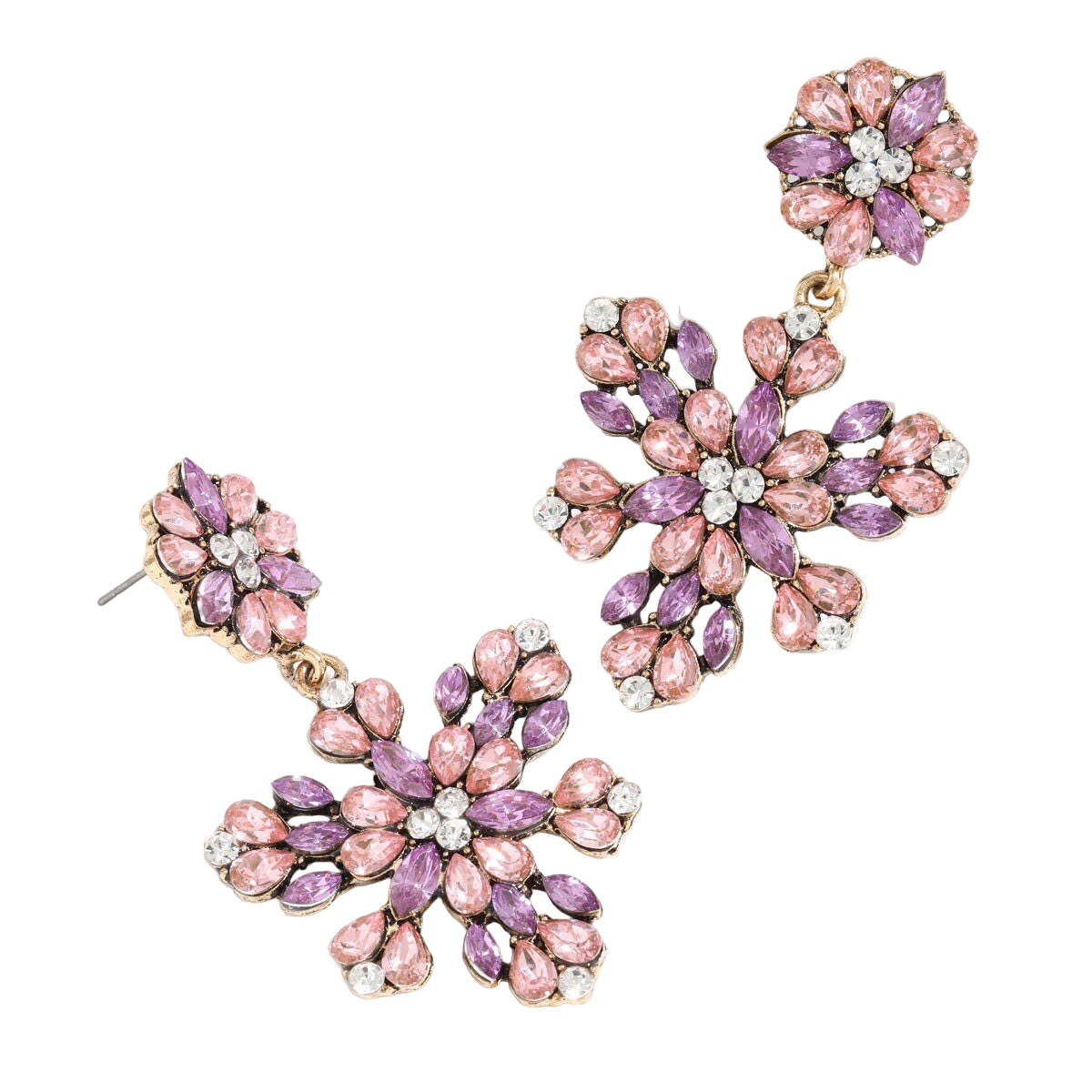 Light Pink Statement Cubic Zirconia Drop Earrings0