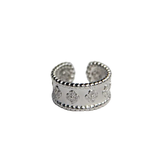 Silver Plated Copper Embedded Resizable Ring0