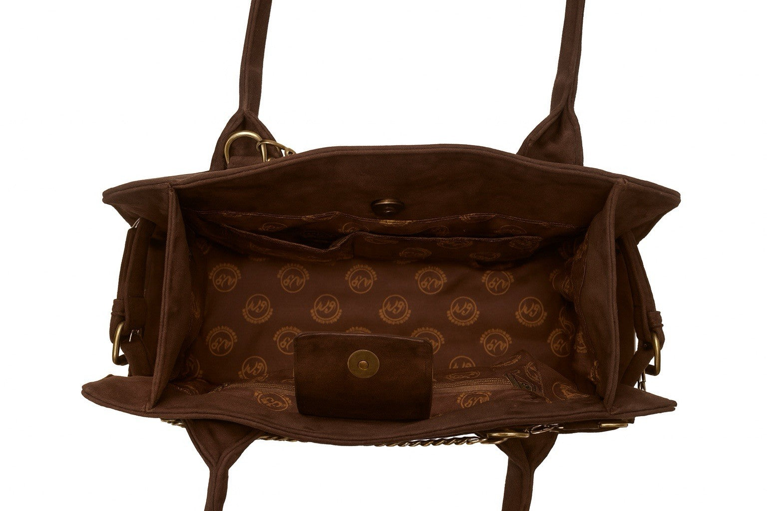 Handmade Brown Faux Suede Stainless Steel Chains Handbag/ Purse3