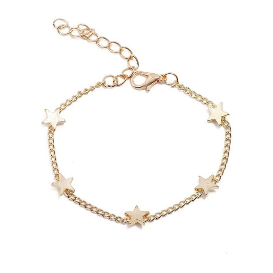Gold Stars adjustable Chain Bracelet0