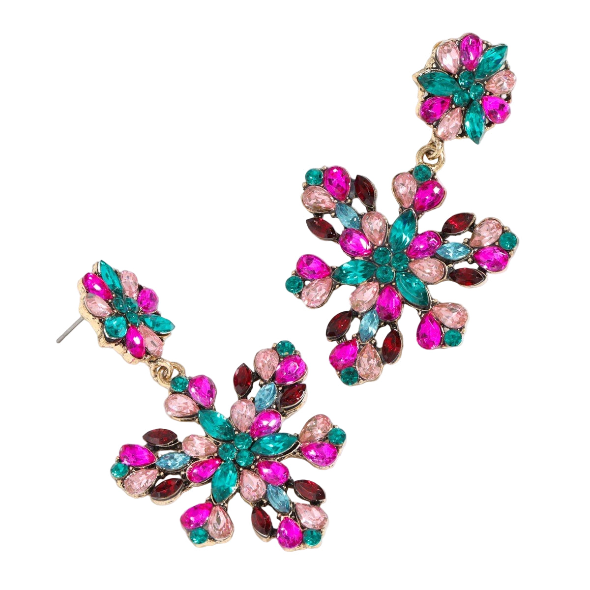 Multicolored Statement Cubic Zirconia Drop Earrings0