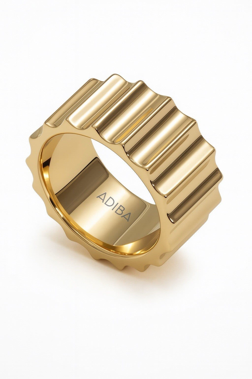 ADIBA Machina Gear Stainless Steel Band Ring Size 80