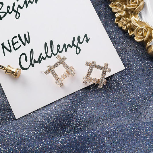 Rhinestones Hashtag Stud Fashion Earring