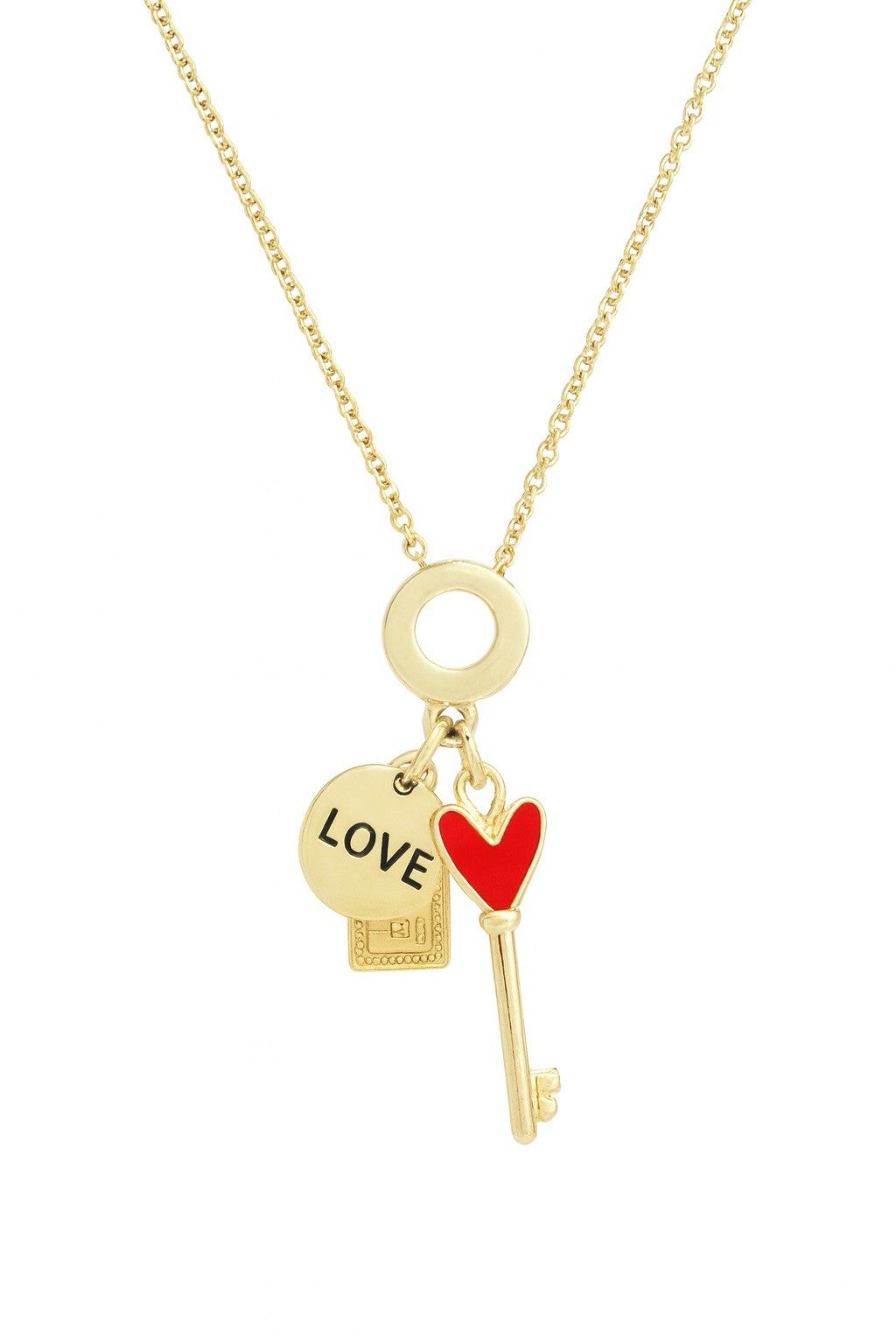 Gold Plated Stainless Steel Shells Love Charms Necklace2
