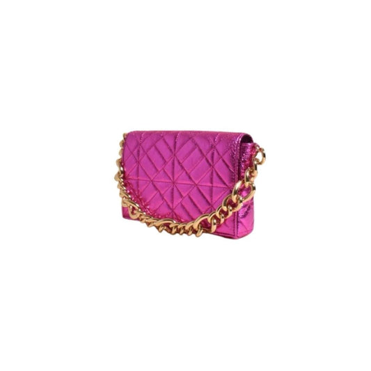 Metallic Hot Pink Quilted Handmade Vegan Leather Shoulder clutch/Purse/bag