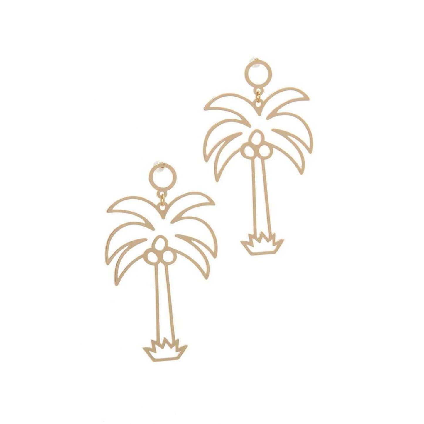 Gold Fashion Palm Tree Drop Earring