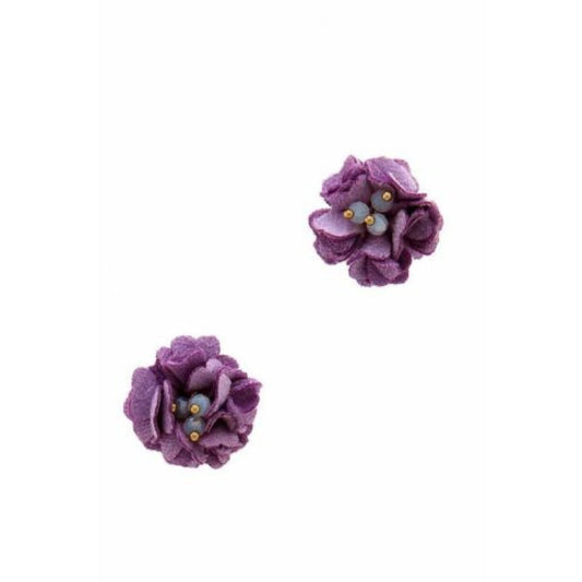 Lavender Statement Floral Stud Earring